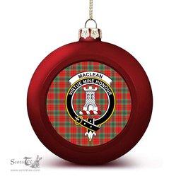 ScotsTee Shop Scottish MacLean of Duart Modern Crest Tartan Christmas Ball Ornament