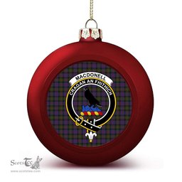 ScotsTee Shop Scottish MacDonell of Glengarry Crest Tartan Christmas Ball Ornament