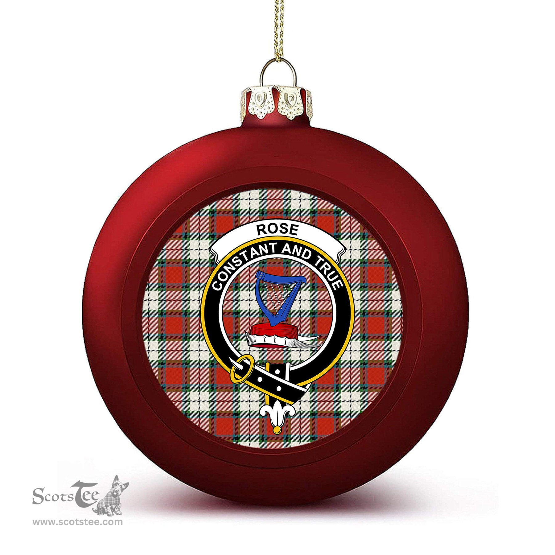 ScotsTee Shop Scottish Rose Dress Ancient Crest Tartan Christmas Ball Ornament