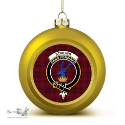 ScotsTee Shop Scottish Stirling of Keir Crest Tartan Christmas Ball Ornament