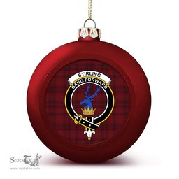 ScotsTee Shop Scottish Stirling of Keir Crest Tartan Christmas Ball Ornament