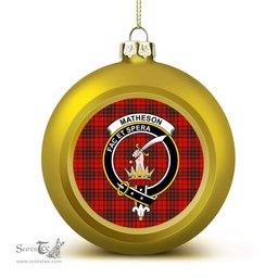 ScotsTee Shop Scottish Matheson Modern Crest Tartan Christmas Ball Ornament