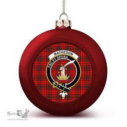 ScotsTee Shop Scottish Matheson Modern Crest Tartan Christmas Ball Ornament