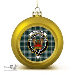 ScotsTee Shop Scottish Johnston Dress Modern Crest Tartan Christmas Ball Ornament