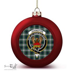ScotsTee Shop Scottish Johnston Dress Modern Crest Tartan Christmas Ball Ornament