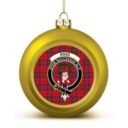 ScotsTee Shop Scottish Ross Old Modern Crest Tartan Christmas Ball Ornament