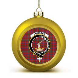 ScotsTee Shop Scottish Lumsden Waistcoat Modern Crest Tartan Christmas Ball Ornament