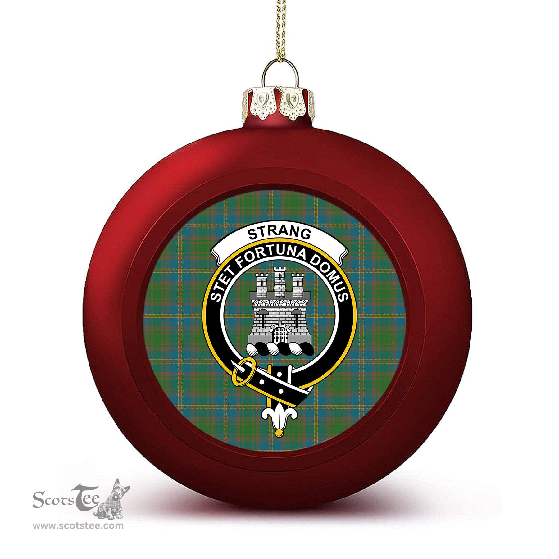ScotsTee Shop Scottish Strang of Balkaskie Ancient Crest Tartan Christmas Ball Ornament
