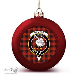 ScotsTee Shop Scottish Wemyss Ancient Clan Crest Tartan Christmas Ball Ornament