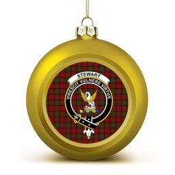 ScotsTee Shop Scottish Stewart of Ardshiel Crest Tartan Christmas Ball Ornament