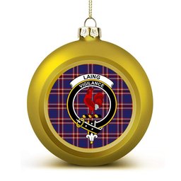 ScotsTee Shop Scottish Laing of Archiestown Crest Tartan Christmas Ball Ornament