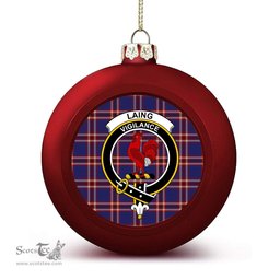 ScotsTee Shop Scottish Laing of Archiestown Crest Tartan Christmas Ball Ornament