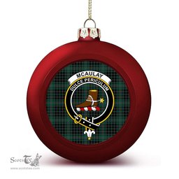 ScotsTee Shop Scottish McAulay Hunting Modern Crest Tartan Christmas Ball Ornament