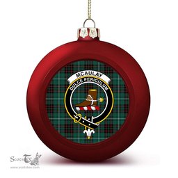ScotsTee Shop Scottish McAulay of Lewis Modern Crest Tartan Christmas Ball Ornament