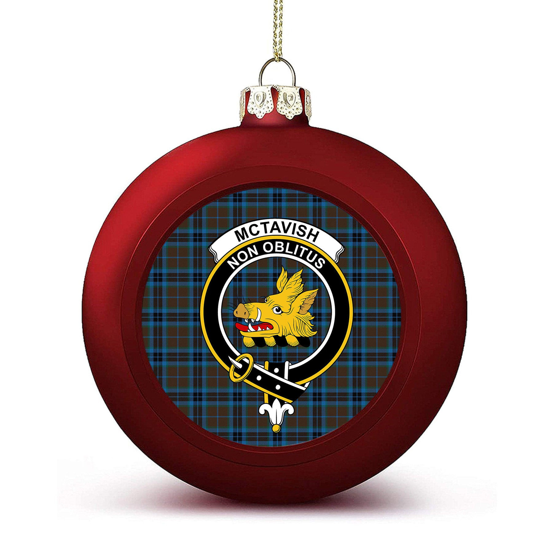 ScotsTee Shop Scottish McTavish Hunting Modern Crest Tartan Christmas Ball Ornament