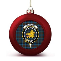ScotsTee Shop Scottish McTavish Hunting Modern Crest Tartan Christmas Ball Ornament