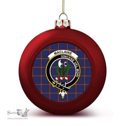 ScotsTee Shop Scottish MacLaine of Lochbuie Crest Tartan Christmas Ball Ornament