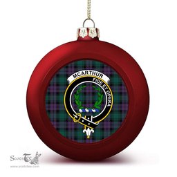 ScotsTee Shop Scottish McArthur of Milton Modern Crest Tartan Christmas Ball Ornament