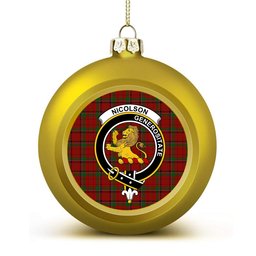 ScotsTee Shop Scottish Nicolson McIan Crest Tartan Christmas Ball Ornament