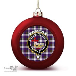 ScotsTee Shop Scottish MacDonald Dress Modern SC Crest Tartan Christmas Ball Ornament