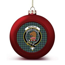 ScotsTee Shop Scottish Melville Crest Tartan Christmas Ball Ornament
