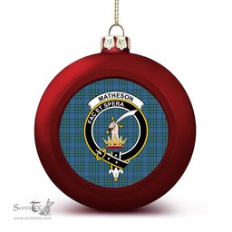 ScotsTee Shop Scottish Matheson Hunting Ancient Crest Tartan Christmas Ball Ornament