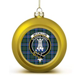 ScotsTee Shop Scottish McCallum of Berwick Ancient Crest Tartan Christmas Ball Ornament