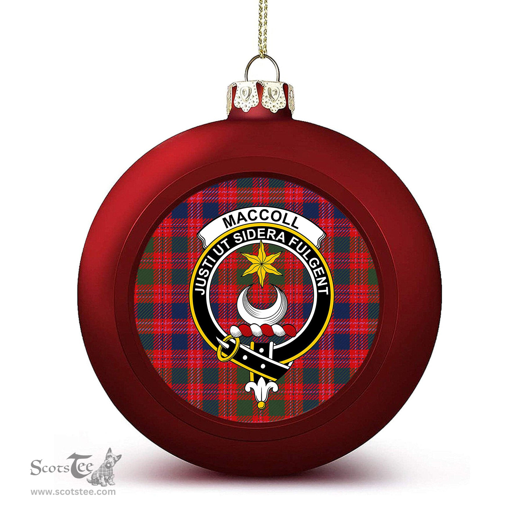 ScotsTee Shop Scottish MacColl Old Modern Crest Tartan Christmas Ball Ornament