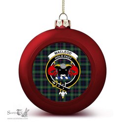 ScotsTee Shop Scottish MacLeod of Skye Modern Crest Tartan Christmas Ball Ornament