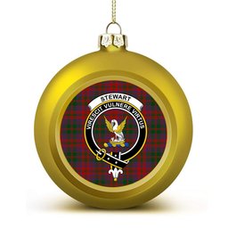 ScotsTee Shop Scottish Stewart of Urrard Crest Tartan Christmas Ball Ornament