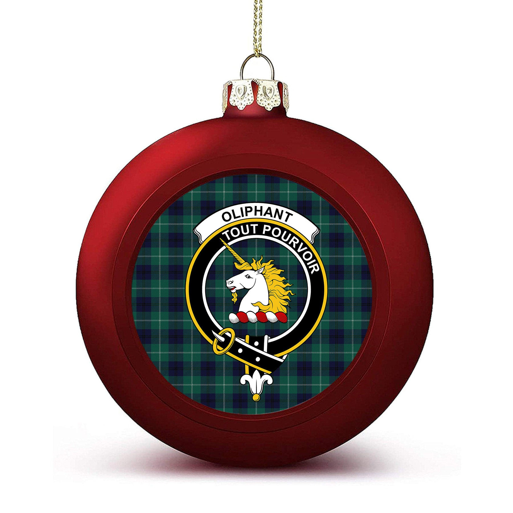 ScotsTee Shop Scottish Oliphant Modern Clan Crest Tartan Christmas Ball Ornament