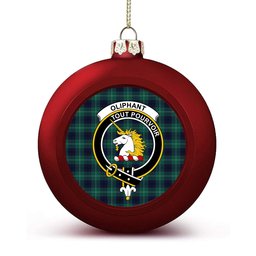 ScotsTee Shop Scottish Oliphant Modern Clan Crest Tartan Christmas Ball Ornament