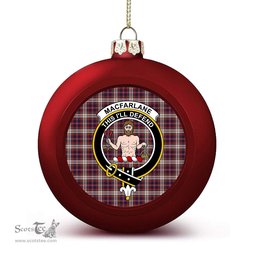 ScotsTee Shop Scottish MacFarlane Dress Crest Tartan Christmas Ball Ornament