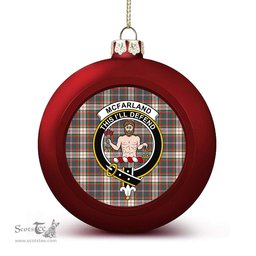 ScotsTee Shop Scottish McFarland Dress Ancient Crest Tartan Christmas Ball Ornament