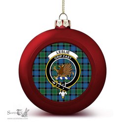 ScotsTee Shop Scottish Leslie Hunting Ancient Crest Tartan Christmas Ball Ornament