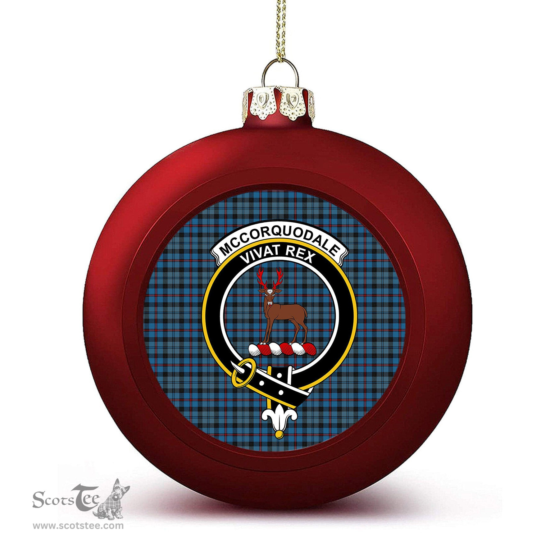 ScotsTee Shop Scottish McCorquodale Crest Tartan Christmas Ball Ornament