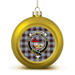 ScotsTee Shop Scottish MacDonald Dress 3 Crest Tartan Christmas Ball Ornament