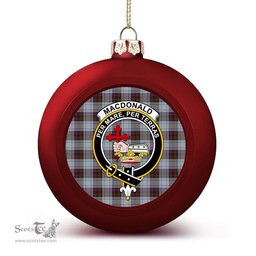 ScotsTee Shop Scottish MacDonald Dress 3 Crest Tartan Christmas Ball Ornament