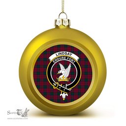 ScotsTee Shop Scottish Lindsay 1 Crest Tartan Christmas Ball Ornament