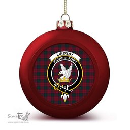 ScotsTee Shop Scottish Lindsay 1 Crest Tartan Christmas Ball Ornament