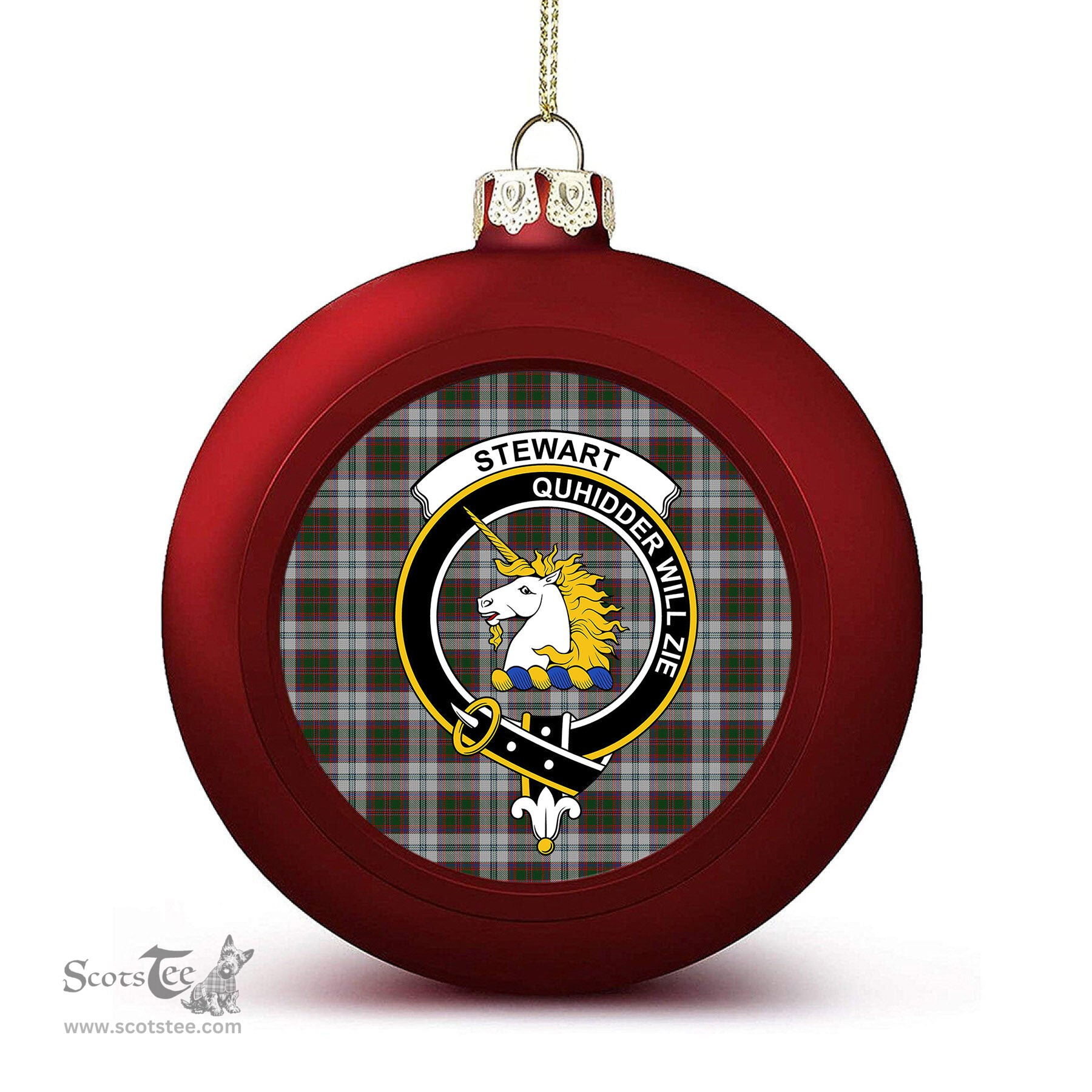 ScotsTee Shop Scottish Stewart of Appin Dress 1 Crest Tartan Christmas Ball Ornament