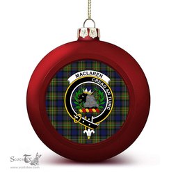 ScotsTee Shop Scottish MacLaren Modern Crest Tartan Christmas Ball Ornament