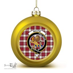 ScotsTee Shop Scottish MacFie Dress Modern Crest Tartan Christmas Ball Ornament
