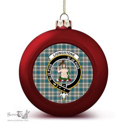 ScotsTee Shop Scottish Livingstone Dress Ancient Crest Tartan Christmas Ball Ornament