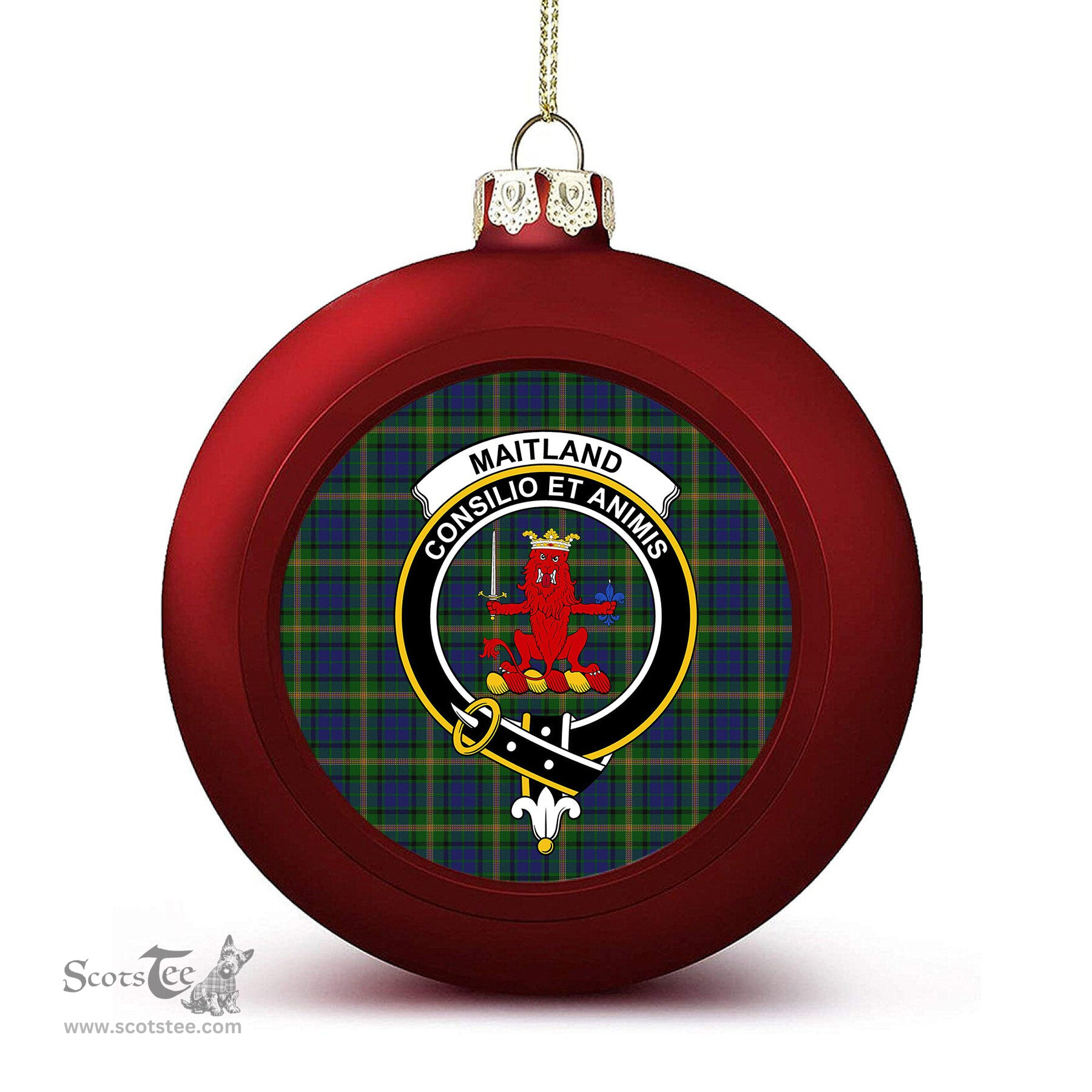 ScotsTee Shop Scottish Maitland Chief Crest Tartan Christmas Ball Ornament