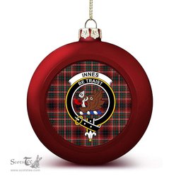 ScotsTee Shop Scottish Innes of Cowie Modern Crest Tartan Christmas Ball Ornament