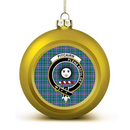ScotsTee Shop Scottish Pitcairn Hunting Crest Tartan Christmas Ball Ornament
