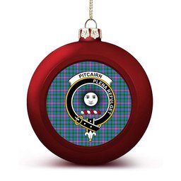 ScotsTee Shop Scottish Pitcairn Hunting Crest Tartan Christmas Ball Ornament