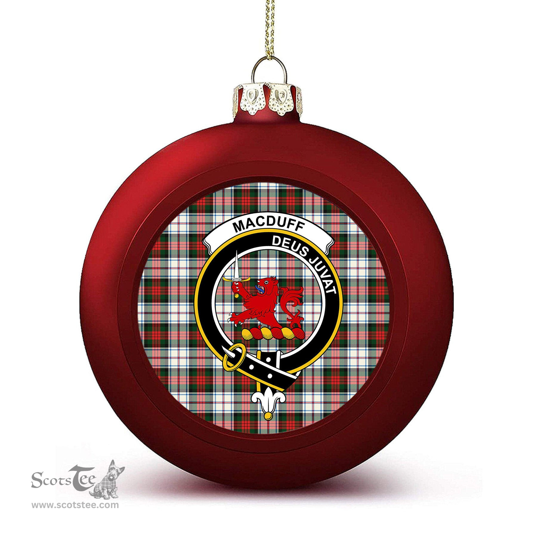 ScotsTee Shop Scottish MacDuff Dress Modern SC Crest Tartan Christmas Ball Ornament