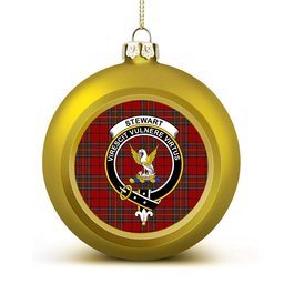 ScotsTee Shop Scottish Stewart of Galloway VS Crest Tartan Christmas Ball Ornament